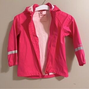 Pink Reima waterproof rain jacket, size 6Y/116 cm